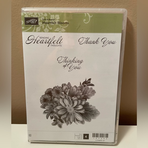9-piece set Stampin’ Up stamps, blocks, ink, and paper, Thanks, Heartfelt Blooms - Picture 14 of 16
